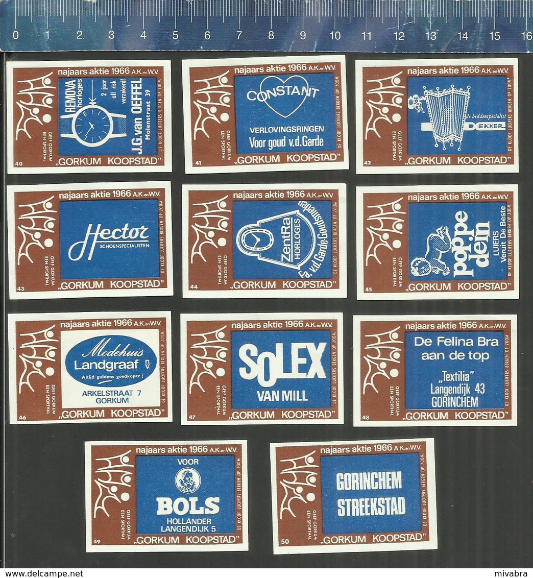 GORKUM KOOPSTAD NAJAARS AKTIE 1966 ( Kleuren Blauw - Bruin) ( DE KLOOF Dutch Matchbox Labels ) - Boites D'allumettes - Etiquettes