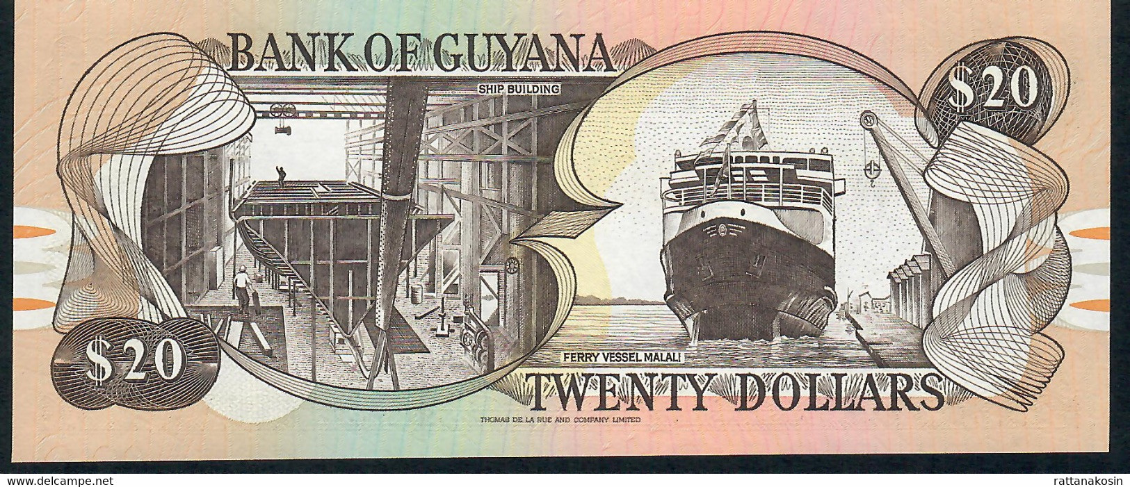 GUYANA P30c 20 DOLLARS 1996  #B/47  TDLR And COMPANY LIMITED Signature 12  UNC. - Guyana