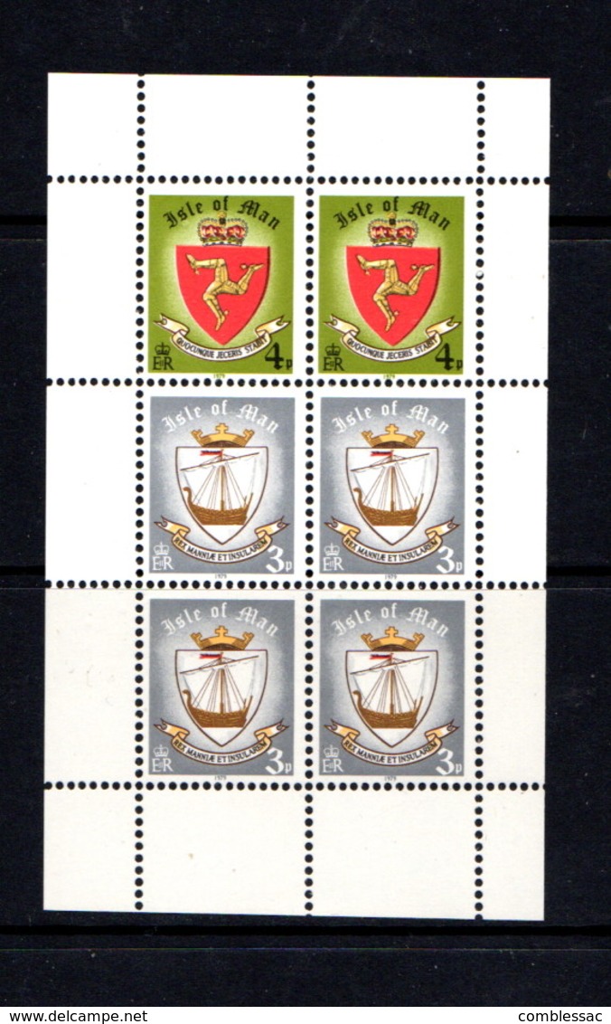 ISLE  OF  MAN    1979    Viking  Longships  Emblems    Booklet  Pane       MNH - Isle Of Man