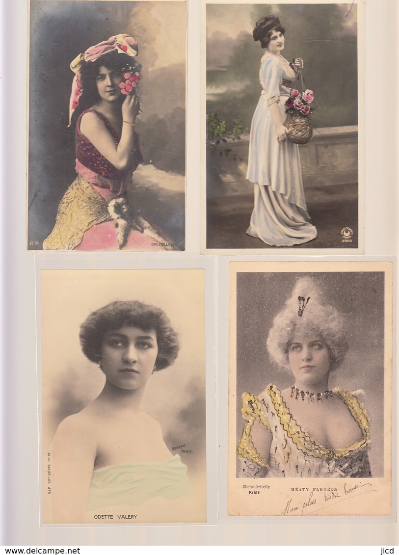 Fantaisies Portraits De Femme  Lot De 27 Cartes Variees Et Scannees - Women