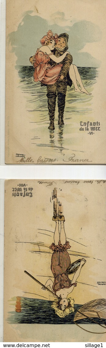 KIRCHNER Dix CPA - Série Complète Des Enfants De La Mer - 10 Cartes -  Raphael Kirchner Dessinateur Illustrateur - Rare - Kirchner, Raphael