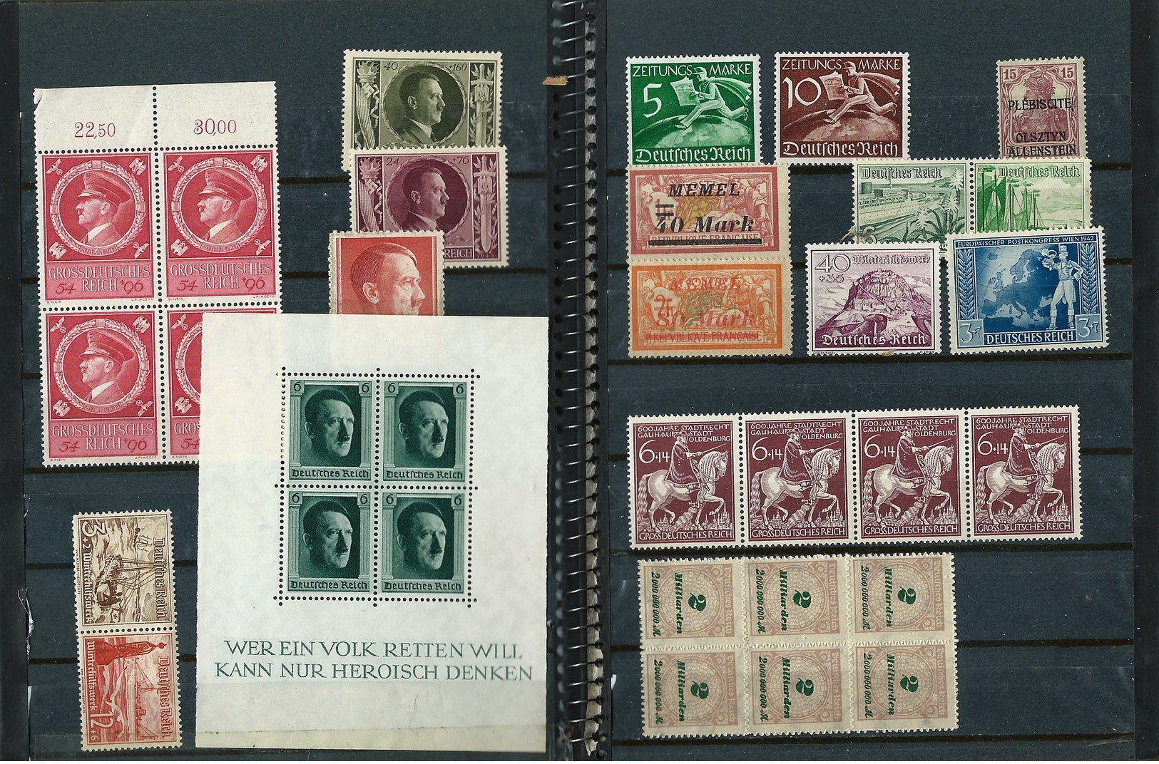 Germany , German Empire ,  Bigger Lot Of Unused Stamps With Hinges In 1 Stock-booklet (as Per Scans) LH - Nuevos