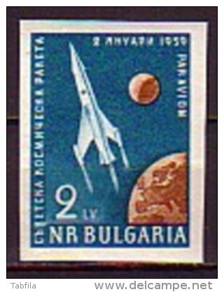 BULGARIA / BULGARIE - 1959 - Lancement De Satelit "Solnik" - 1v Non Dent.** - Unused Stamps