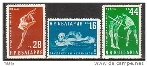 BULGARIA \ BULGARIE - 1958 - Jeux Estudiantins - 3v** - Nuovi