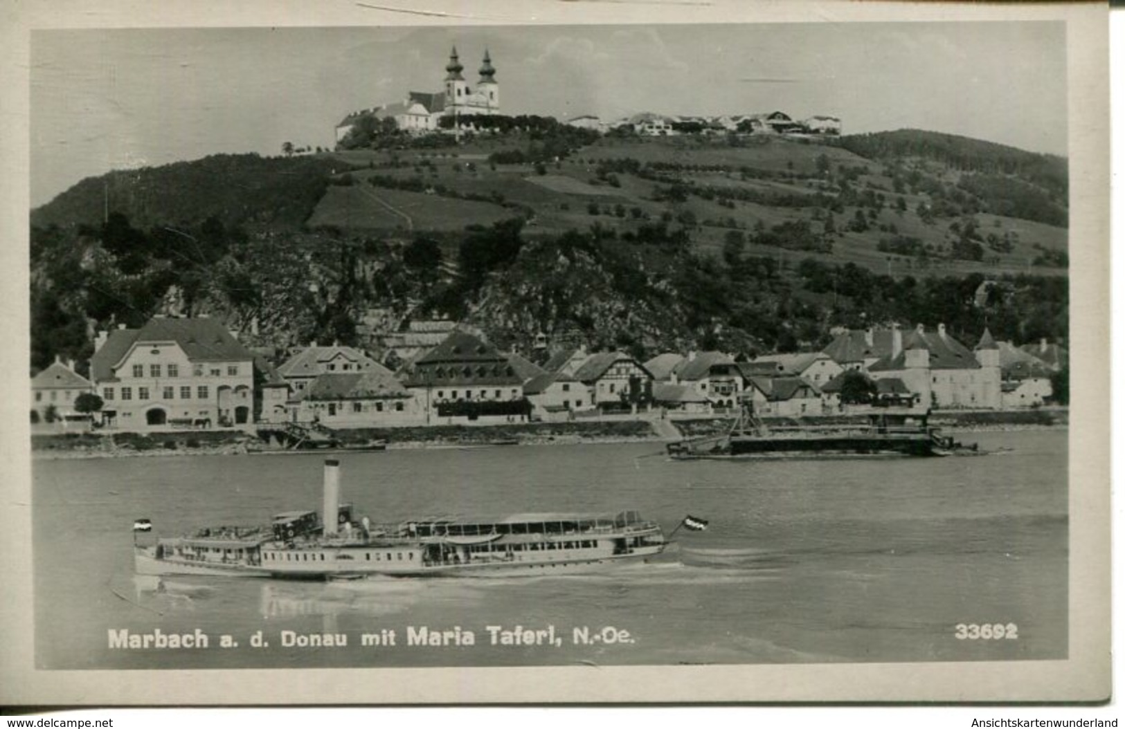 Marbach A. D. Donau Mit Maria Tafel Und Raddampfer  1948  (007784) - Maria Taferl