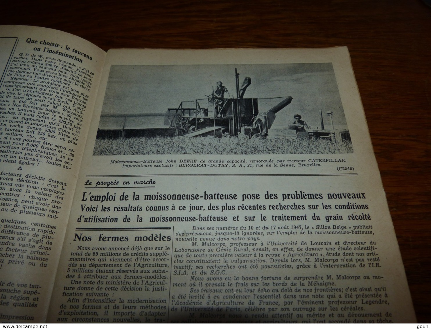 Le SIllon Belge Juin 1948 Moissonneuse-batteuse Pubs Tracteur Engin Agricole - Dieren