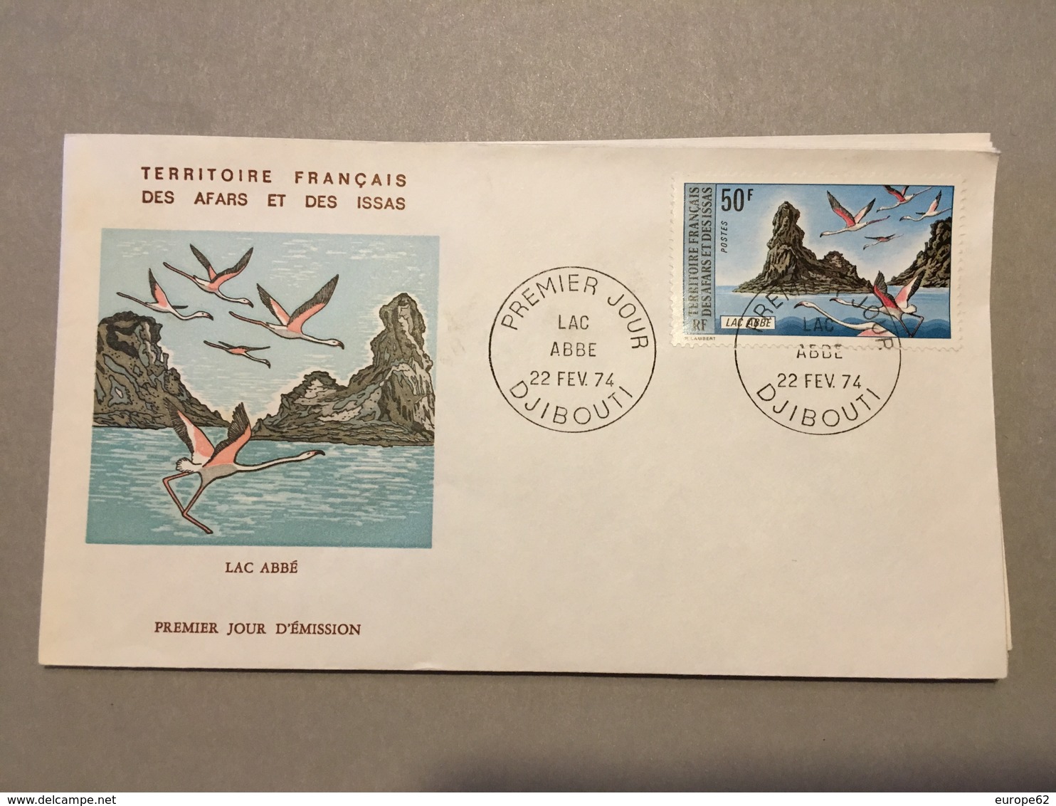 Lac Abbé Flamand Rose 1974 Djibouti Afars Et Issas - Flamants