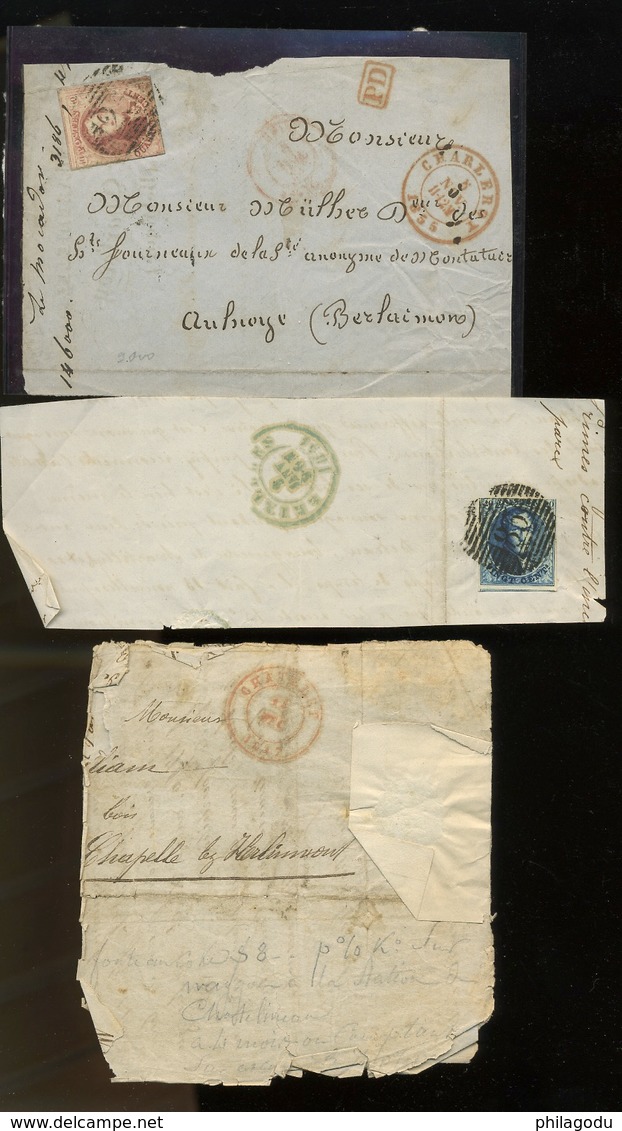 3 Morceaux De Lettres - 1849-1865 Médaillons (Autres)