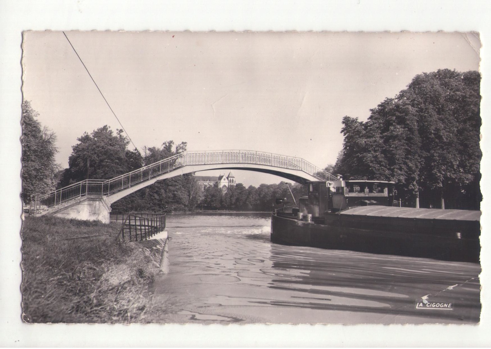 PONT - CHALONS SUR MARNE - PASSERELLE SUR LE CANAL - N/B - PHOTO VERITABLE - Brücken