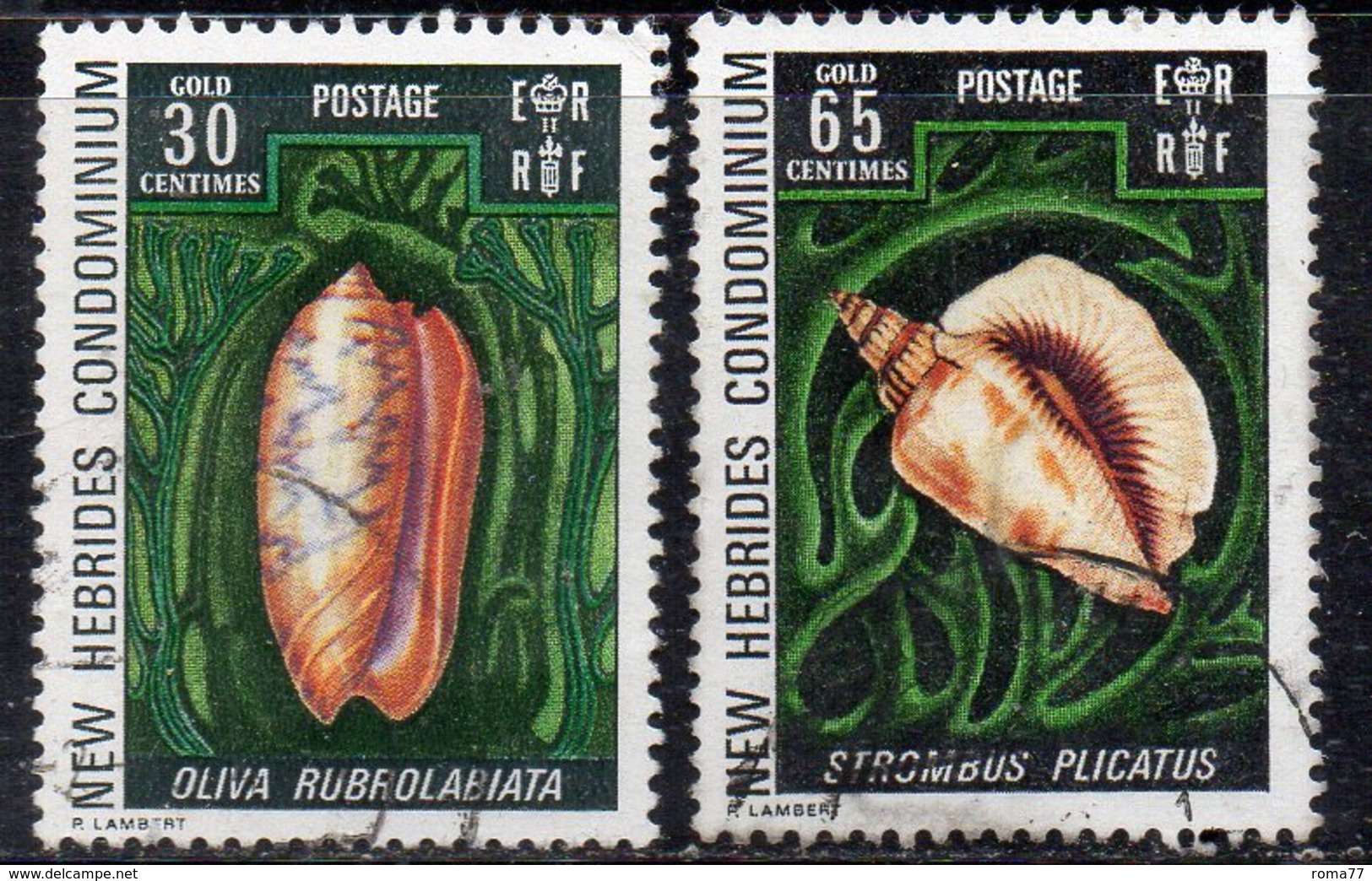 APR4469 - NUOVE EBRIDI 1972 , Yvert N. 331+333  Usato (2380A) . Conchiglie - Used Stamps