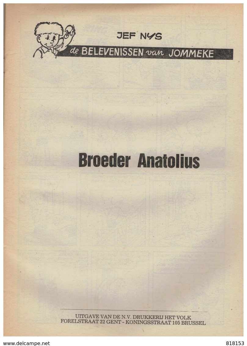 De BELEVENISSEN Van  JOMMEKE   BROEDER ANATOLIUS  Nr.54 JEF NYS - Jommeke