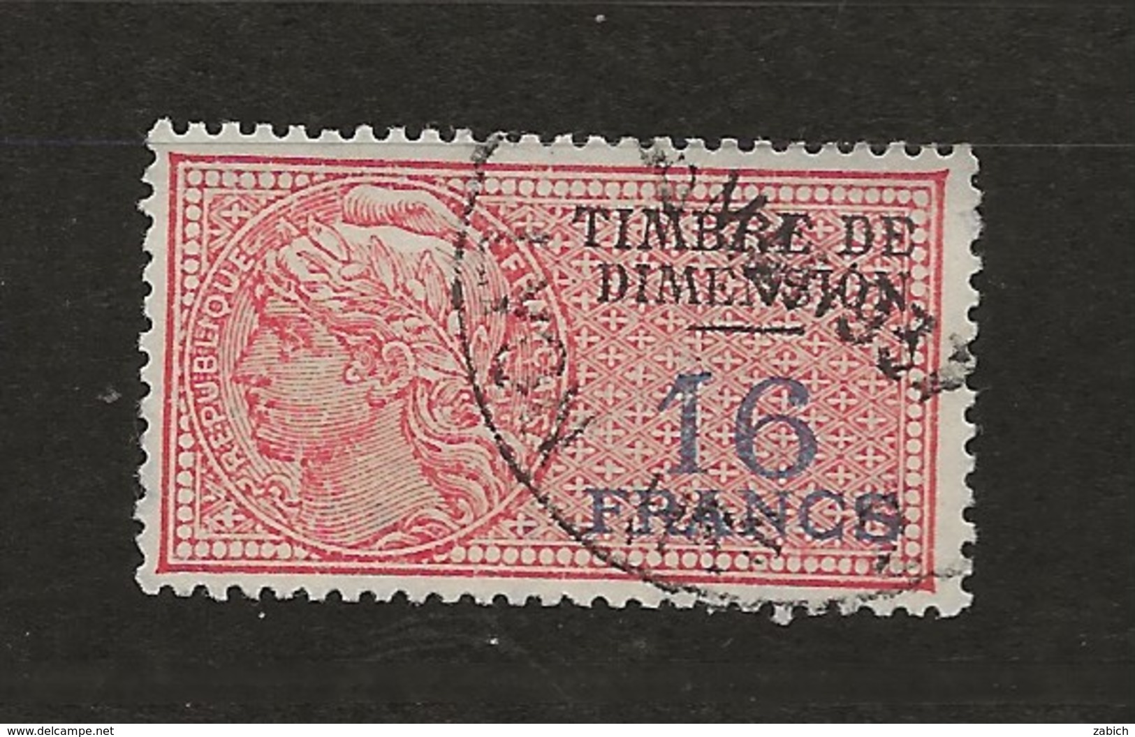 FISCAUX  FRANCE DIMENSIONS N°112  16F Rouge Oblitéré - Altri & Non Classificati