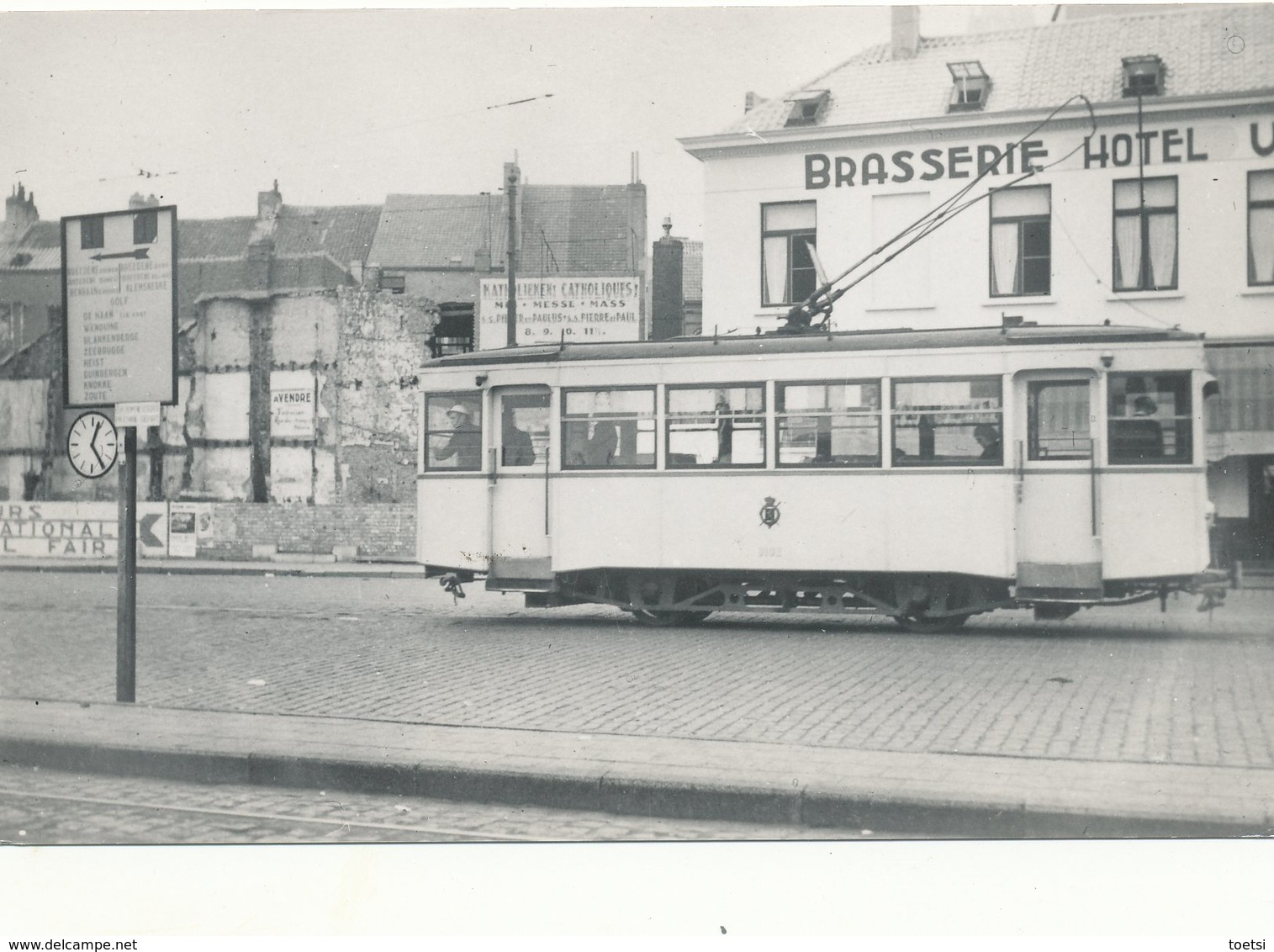 OOSTENDE  TRAM TRAMWAY  GARE MARITIME 14 X 9 CM  FOTO - Oostende