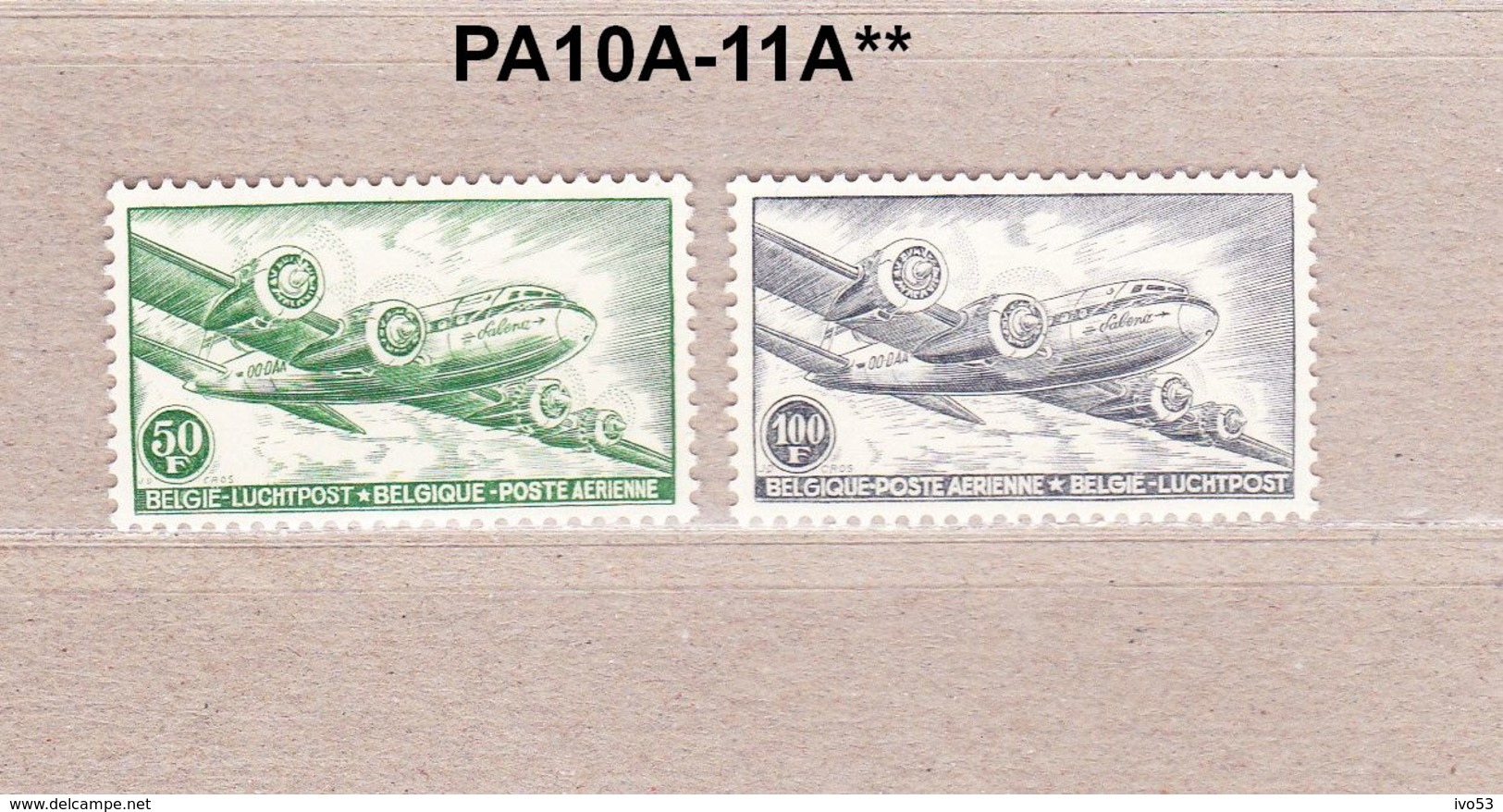 1954 PA10A-11A** Zonder Scharnier.DC4,Skymaster.(T11 3/4 X 11 1/2).OBP 400 Euro. - Autres & Non Classés