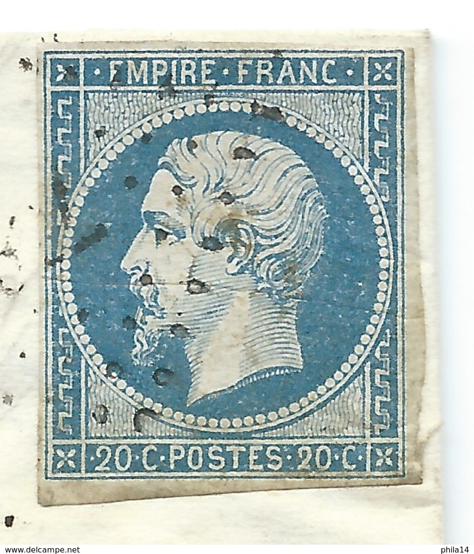 N°14 BLEU NAPOLEON SUR LETTRE / CHARTRES POUR VERSAILLES / 27 MARS 1855 - 1849-1876: Classic Period