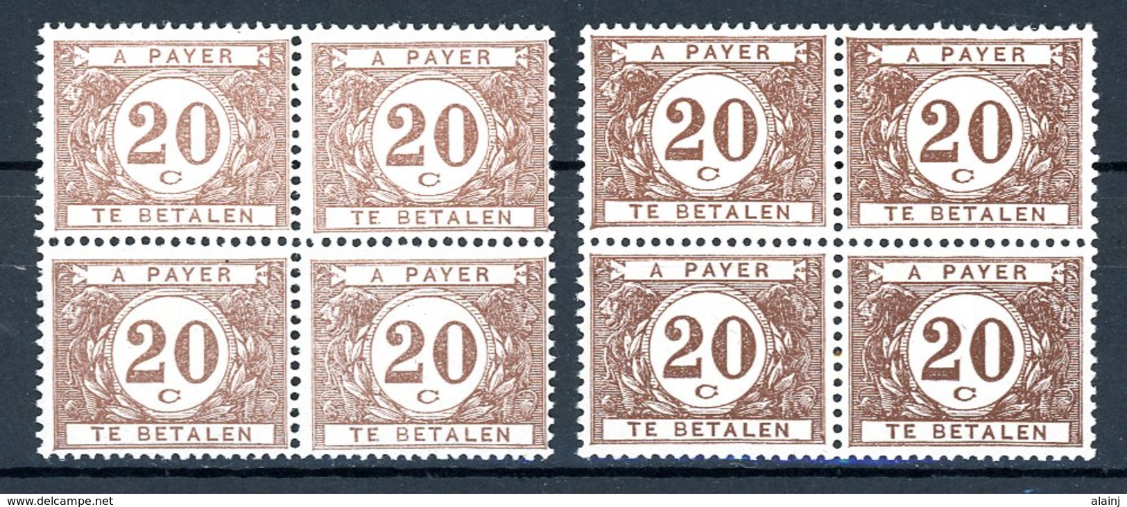 BE   TX 34 - 34a    XX    ---    Les Deux Nuances En Blocs De 4... - Timbres