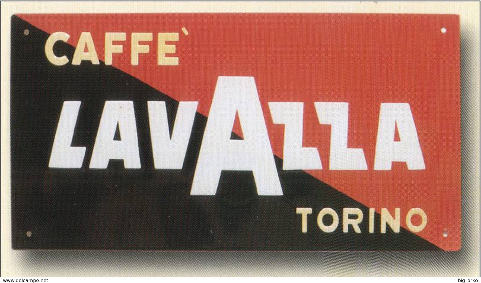 TARGA PUBBLICITARIA - CAFFE' LAVAZZA - TORINO (cm. 29,00 X Cm. 16,00) - Anni '50 - Caffè & Tè