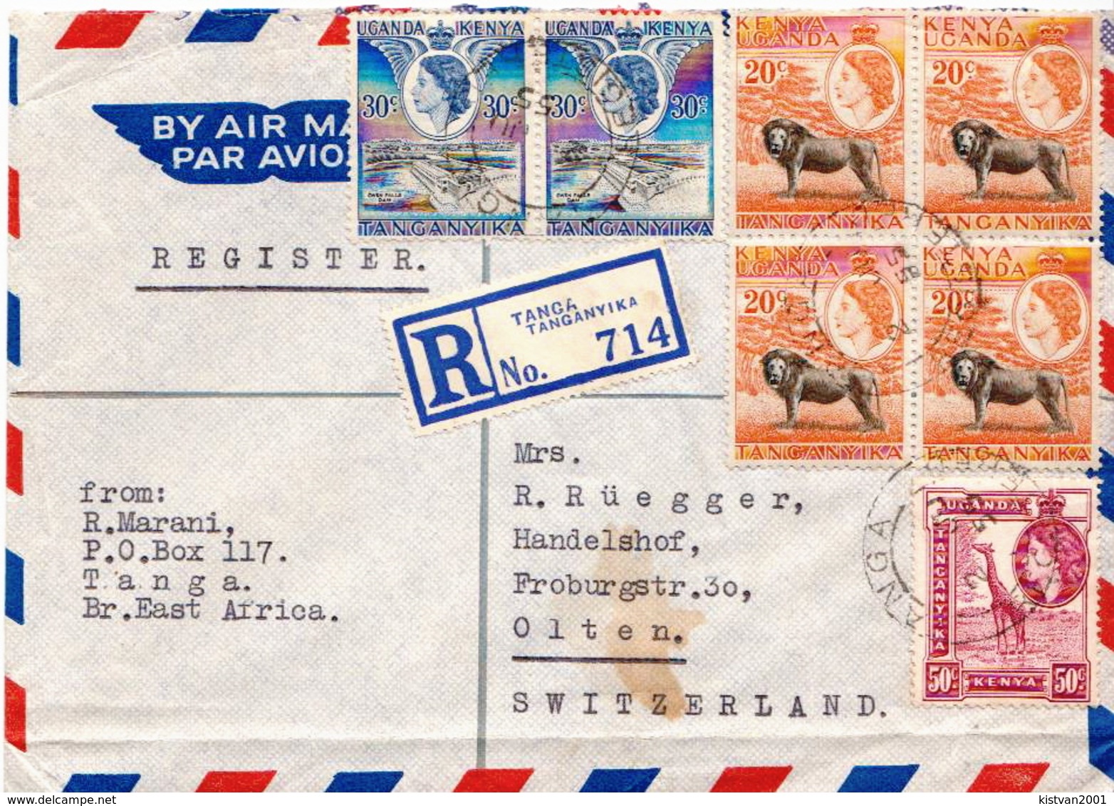 Postal History Cover. Kenya Uganda And Tanganyika Cover - Kenya, Uganda & Tanganyika