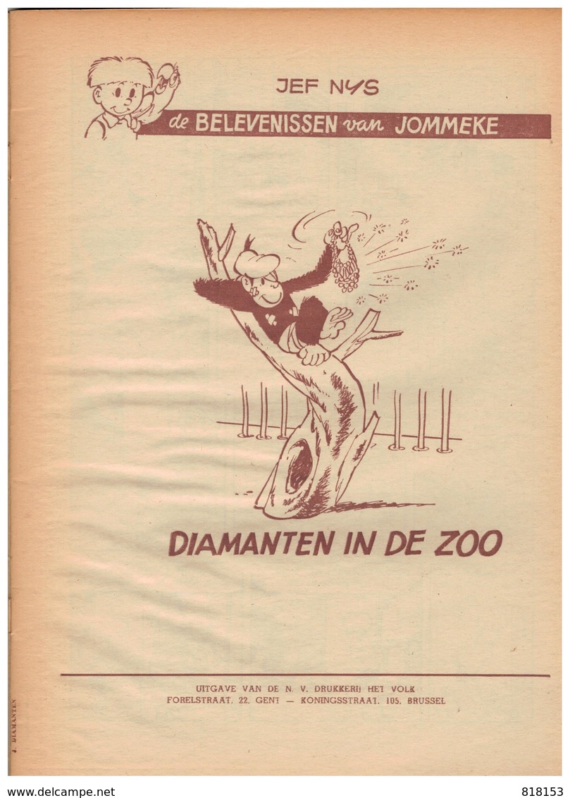 De BELEVENISSEN Van   JOMMEKE  JEF NYS  DIAMANTEN IN DE ZOO Nr.47 - Jommeke