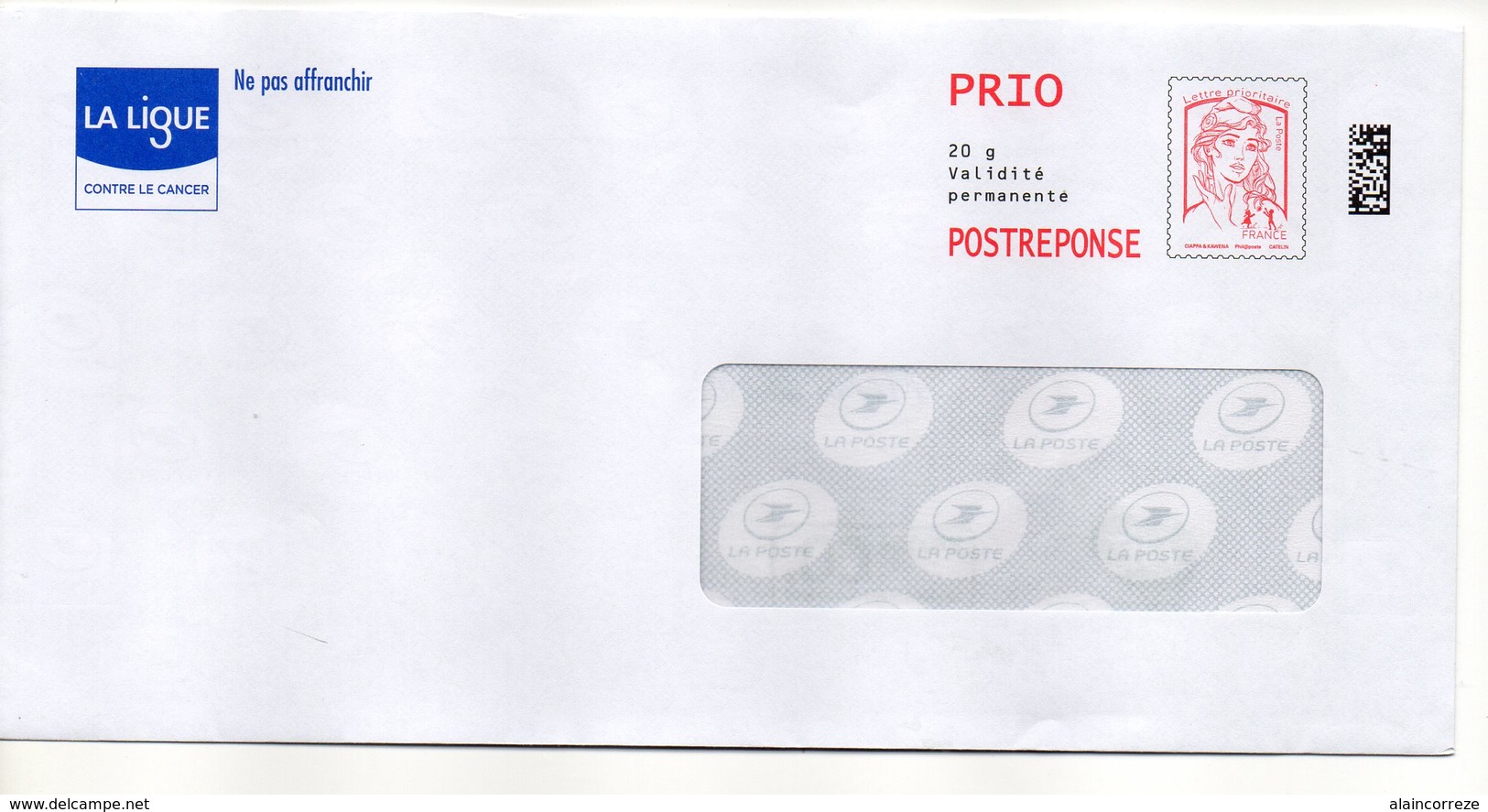 Entier Postal PAP POSTREPONSE LA LIGUE CONTRE LE CANCER - Prêts-à-poster:reply