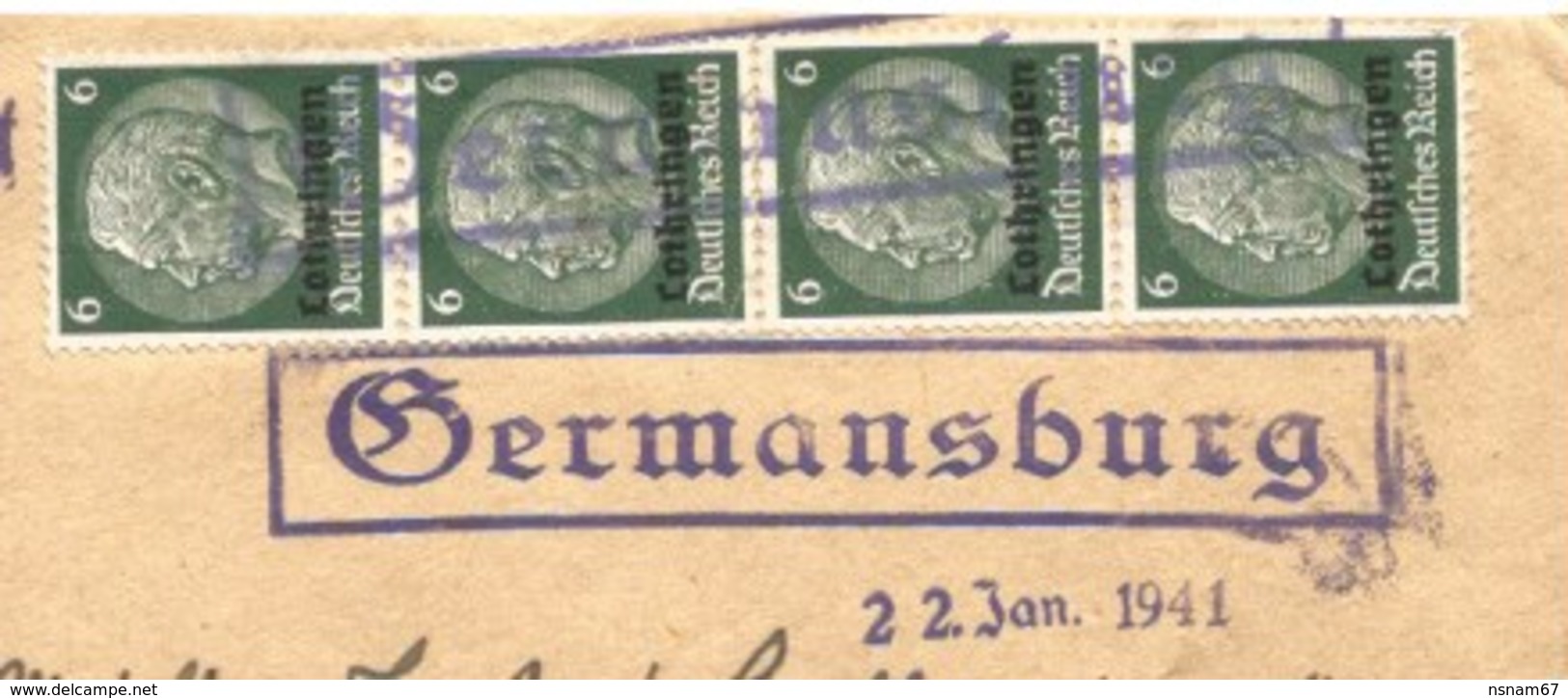 SK499 - GERMANSBURG - 22 Jan 1941 - CHATEL SAINT GERMAIN - Moselle - - Covers & Documents