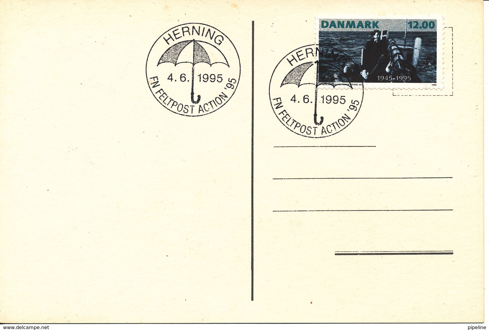 Denmark Postcard Herning 4-6-1995 FN Feltpost Action 95 (Dancon UNFICYP) - Danemark