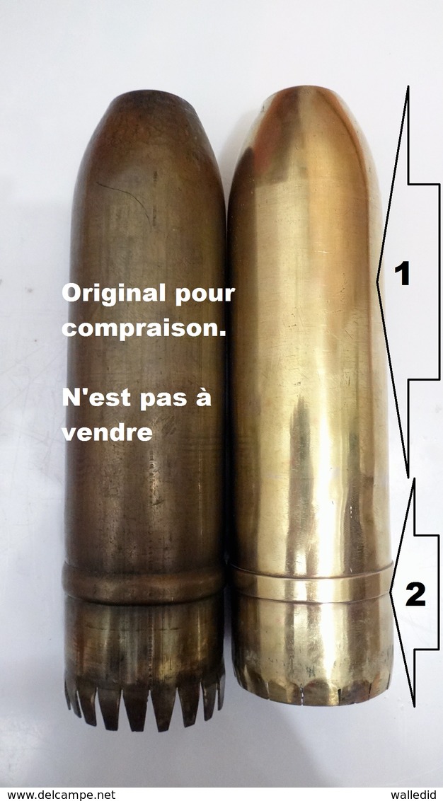 Obus / Boite à Mitraille De 75mm Française - Inerte - Voir Photos Et Description - 1914-18