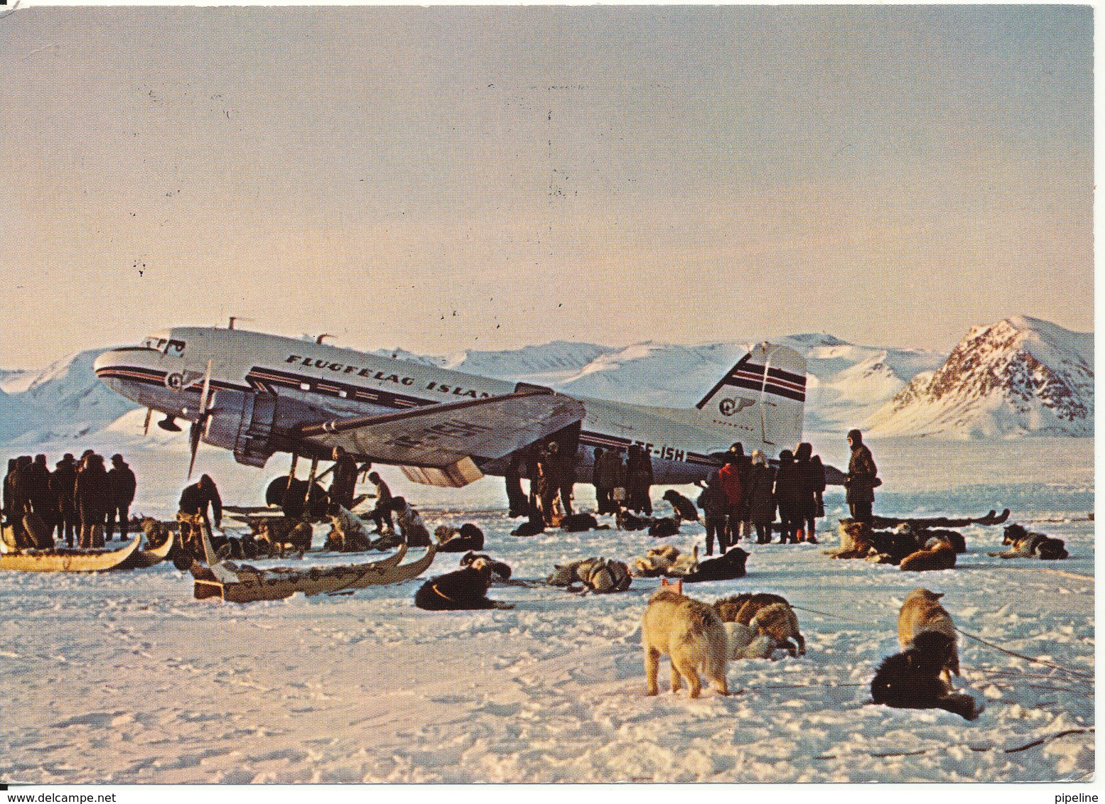 Greenland Postcard With Christmas Seal And Special Postmark Godthab 19-11-1979 (Aircraft On Skis Scoresbysund - Greenland
