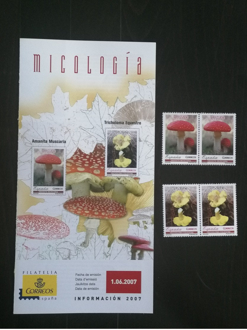 ESPANA 2007 - SPAIN - MICOLOGIA - AMANITA MUSCARIA TRICHOLOMA EQUESTRE - Unused Stamps