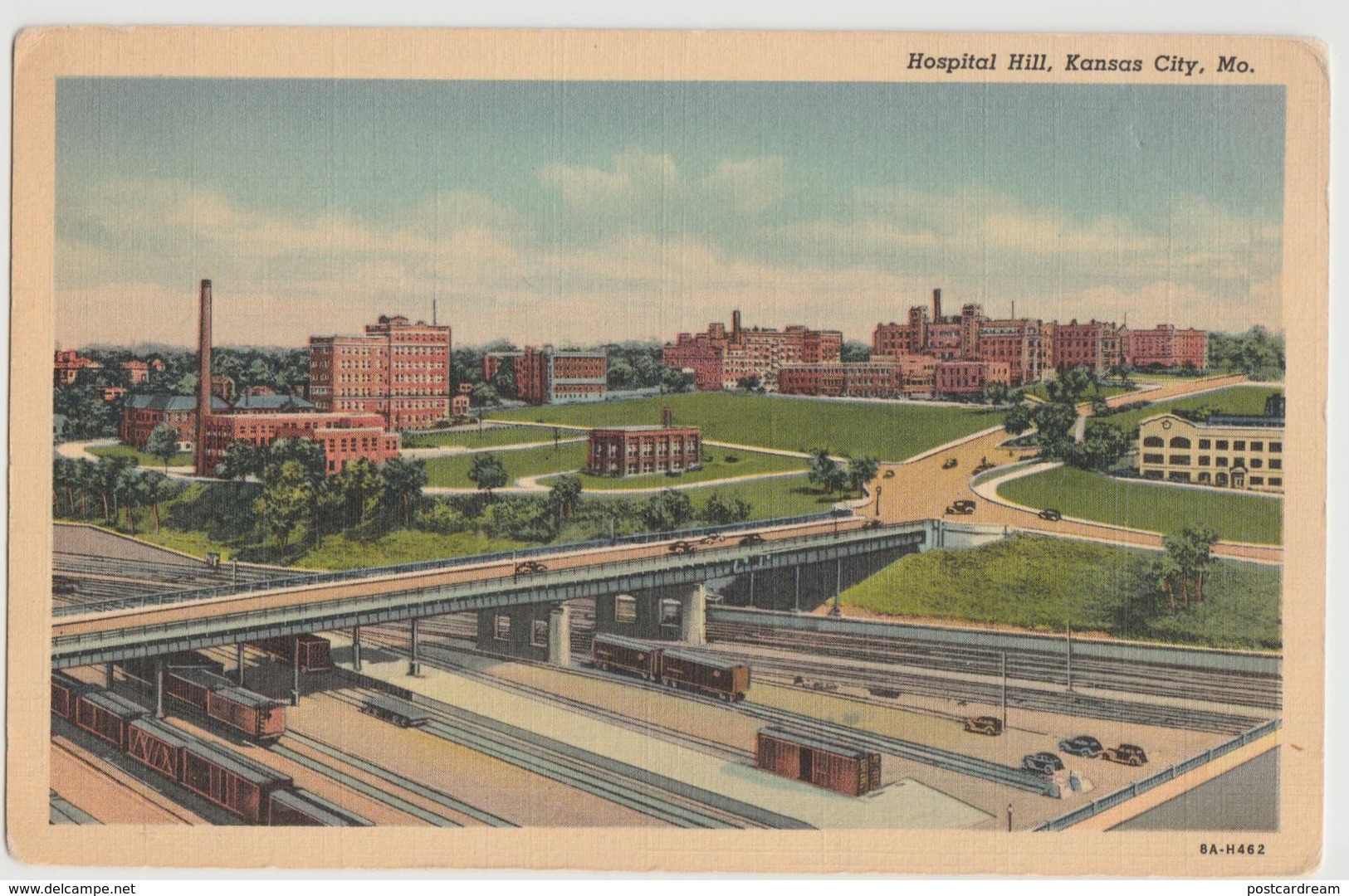 Kansas City MO HOSPITAL HILL 1938 Postcard - Kansas City – Missouri