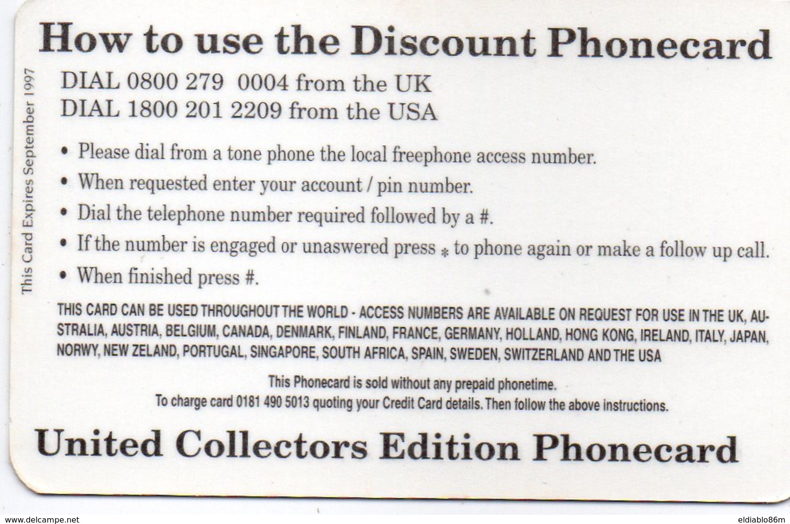 UNITED KINGDOM - THEMATIC LADY DIANA - DISCOUNT PHONECARD - Autres & Non Classés