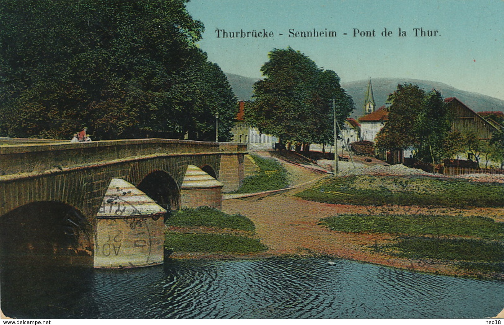 Thurbrucke Sennheim Pont Sur La Thur Cernay  Timbrée 1912 Vers Chemins De Fer De L' Est - Cernay