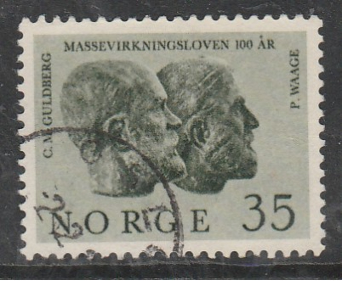 Norway 1964 The 100th Anniversary Of The Publication Of The Mass Action Law 35 øre Green SW 525 O Used - Used Stamps