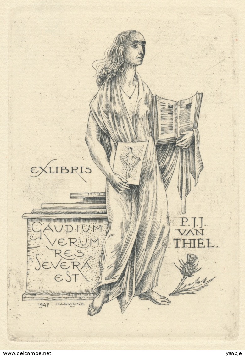 Ex Libris P.J.J. Van Thiel - Hubert Levigne (ets) - Bookplates