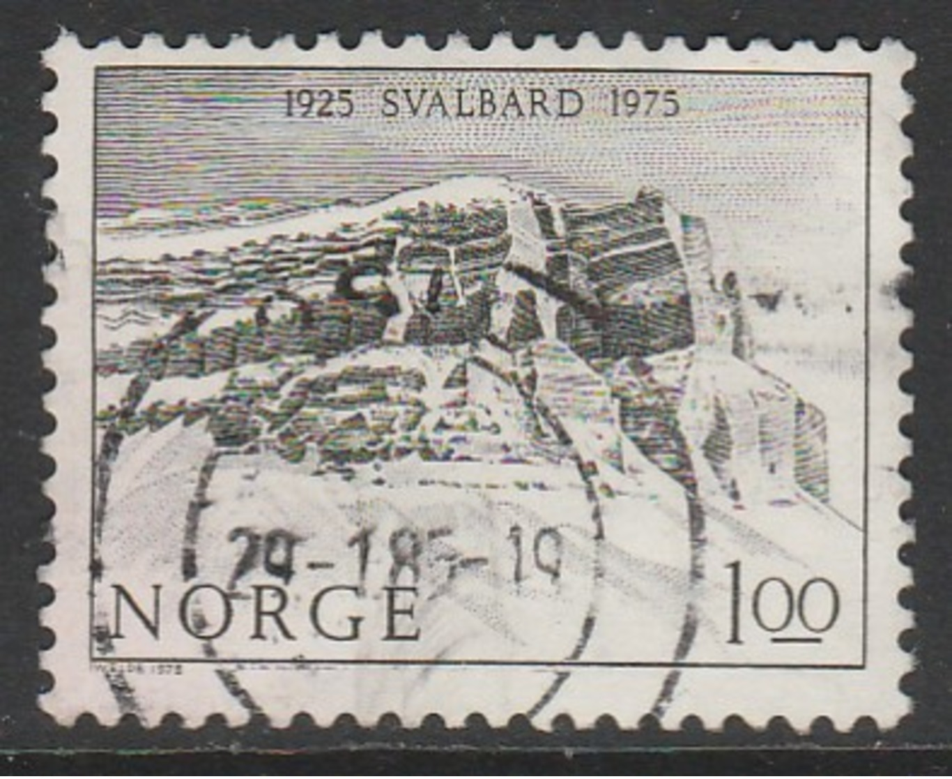 Norway 1975 The 50th Anniversary Of Norway's Takeover Of Svalbard1.00 Kr Olive SW 725 O Used - Usados