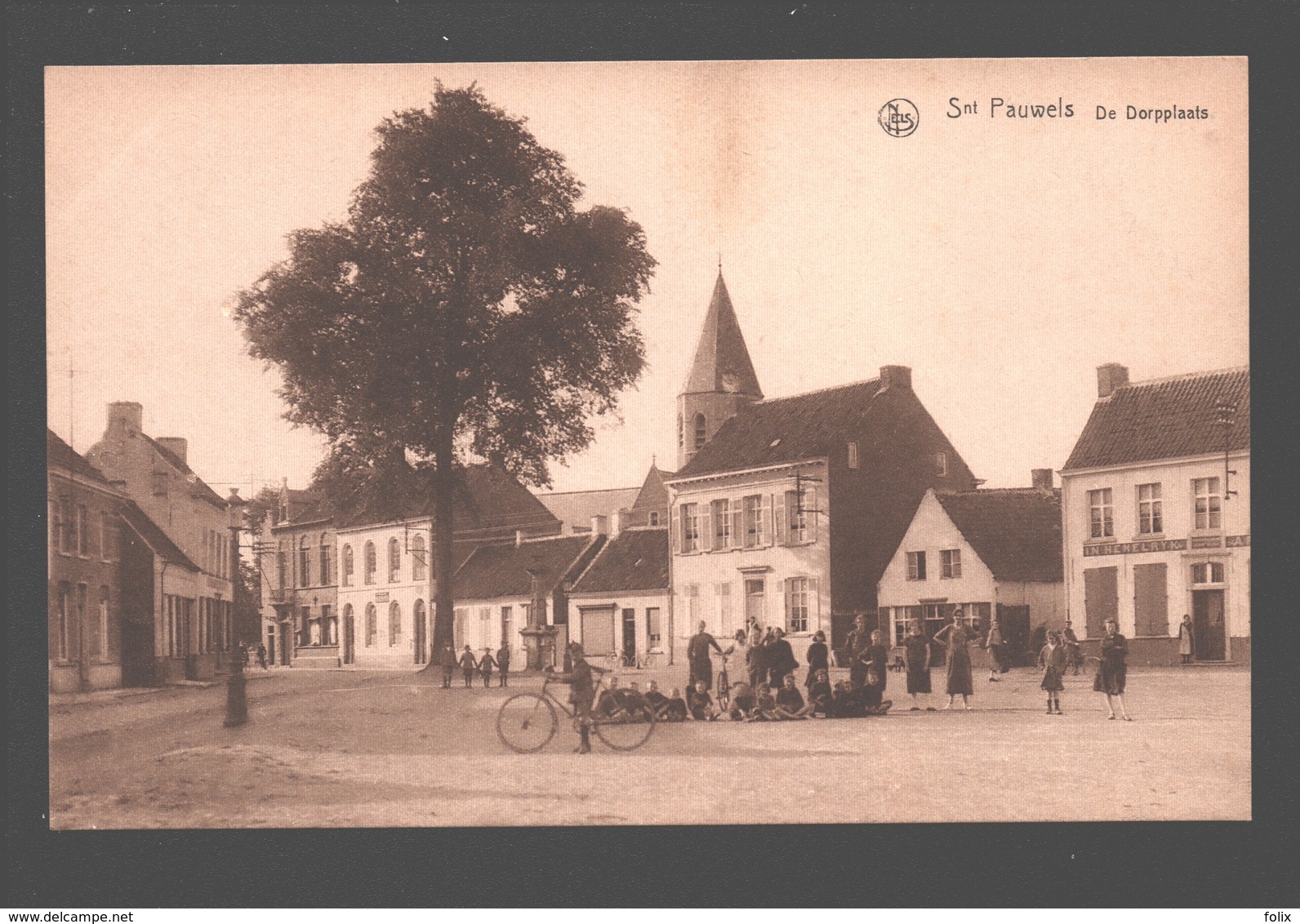 Sint Pauwels / Snt Pauwels - De Dorpplaats - Zeer Geanimeerd - Uitg. Emile Beernaert, Lokeren - Café In Hemelryk - Sint-Gillis-Waas