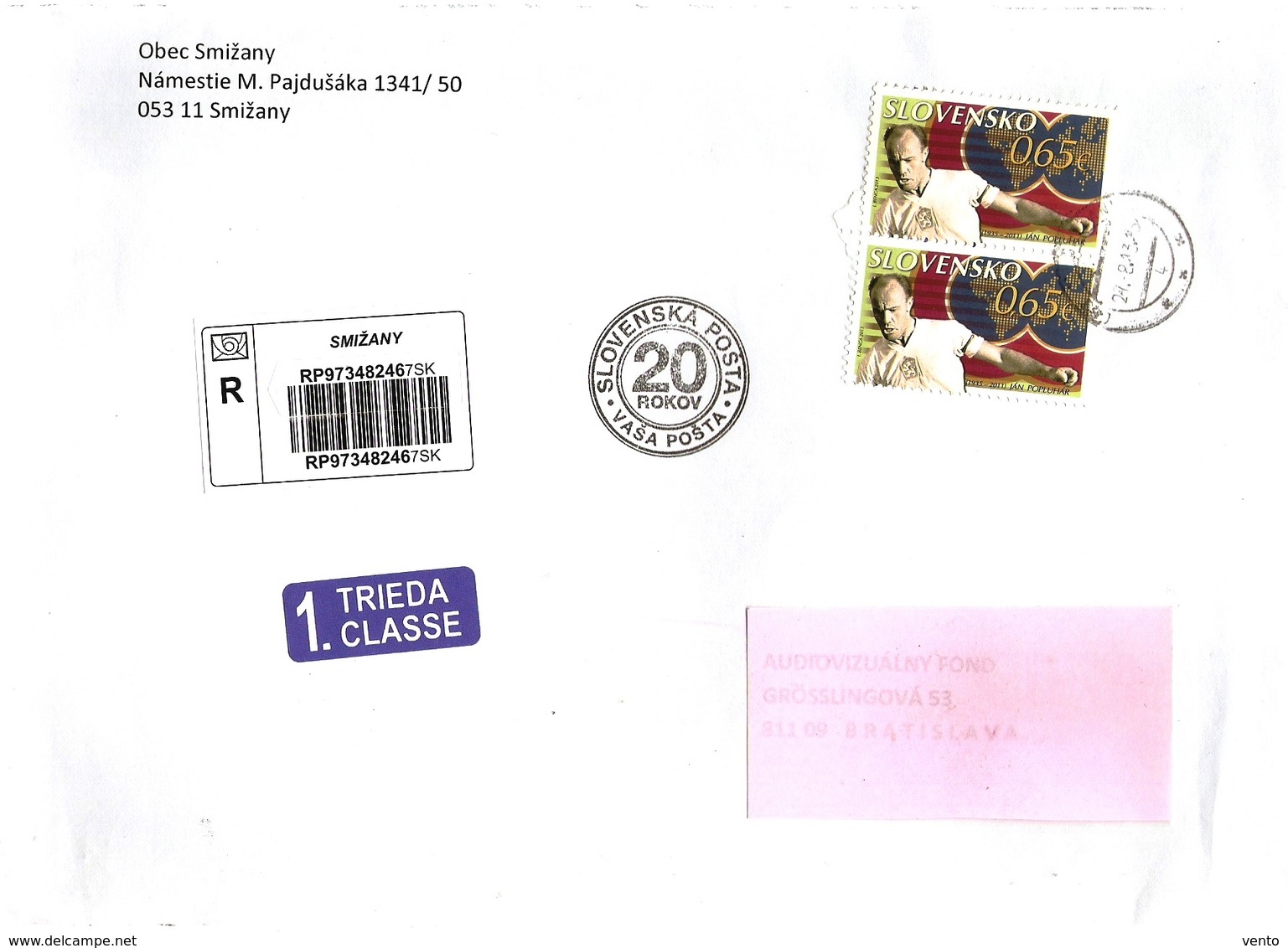 Slovakia R Cover Smizany With Jubilee Cancelation ... Ax579 - Brieven En Documenten