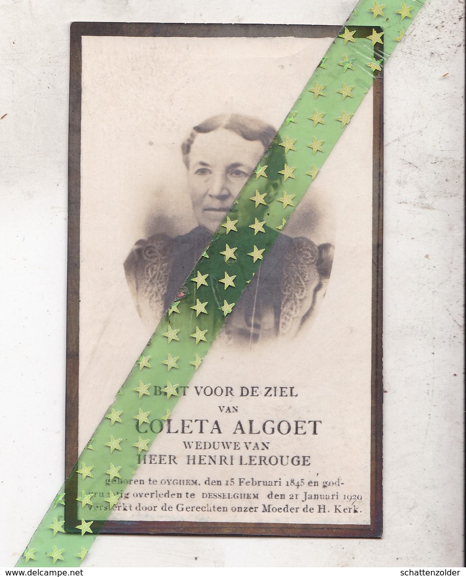 Coleta Algoet-Lerouge, Oyghem 1845, Desselghem 1920 - Décès