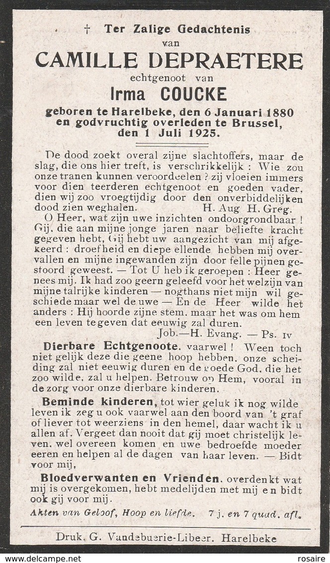 Camille Depraetere-harelbeke 1880-brussel 1925 - Images Religieuses