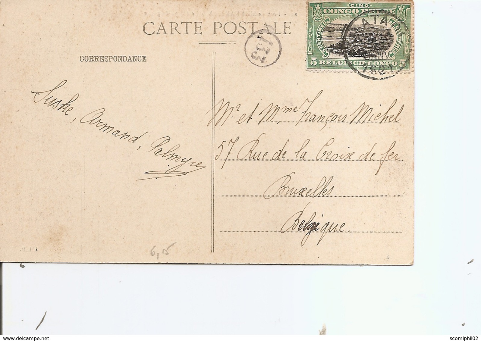 Congo Belge ( CP De 1921 De Matadi Vers La Belgique à Voir) - Lettres & Documents