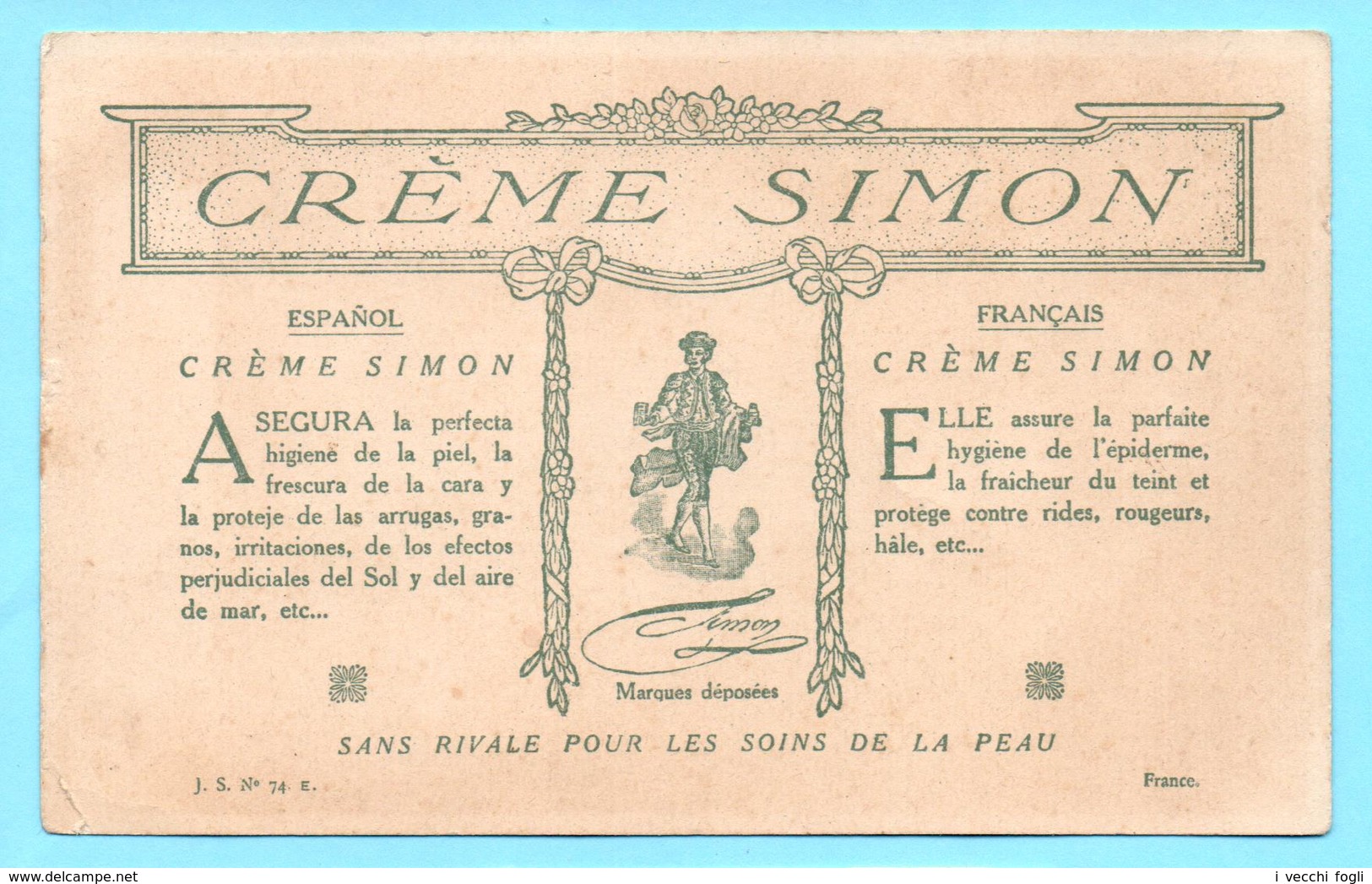 Chromo Format Carte Postale. Crème Simon. N° 12 De La Collection. Buste De Femme. Premières Roses. A. Matignon. - Otros & Sin Clasificación