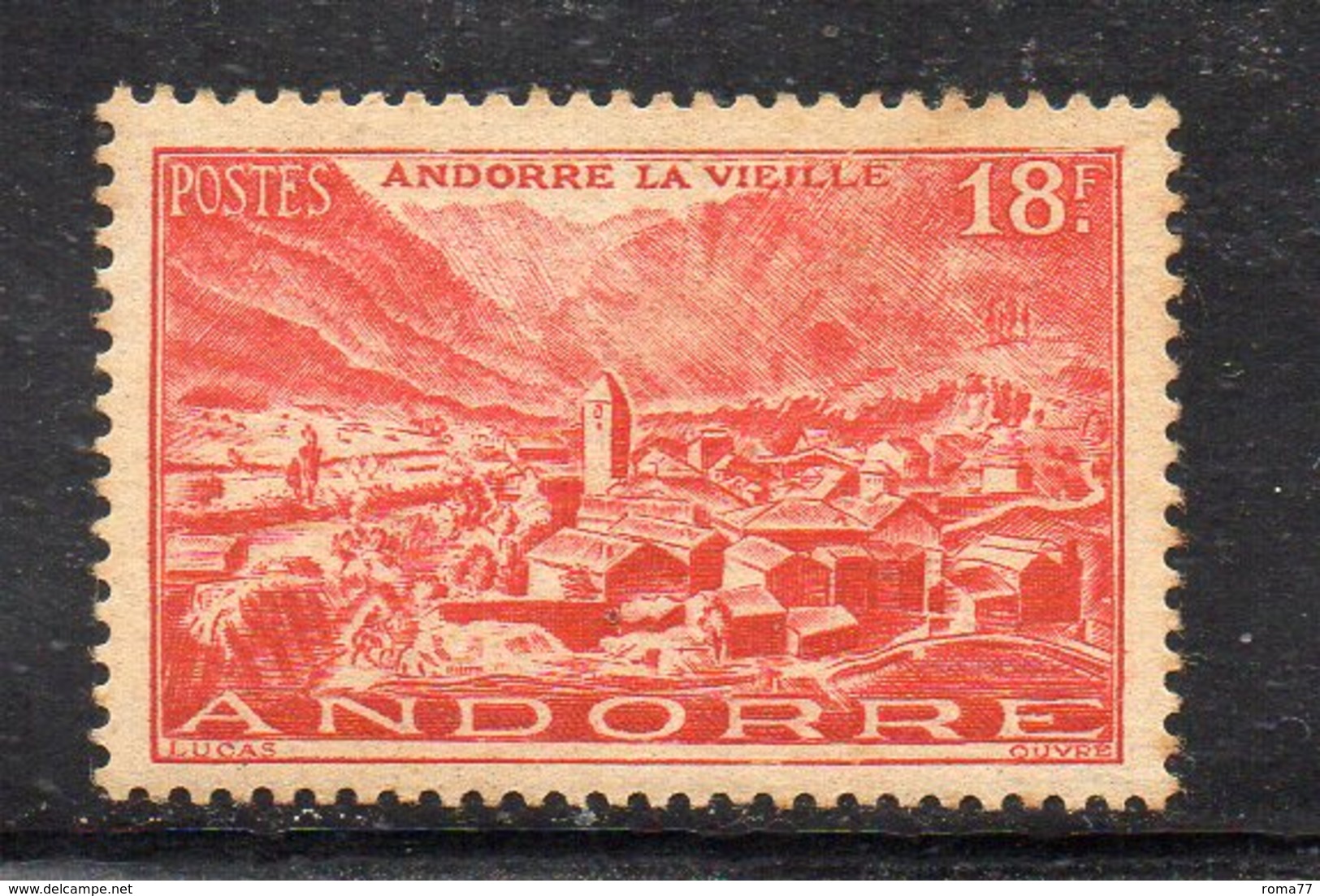 XP4637 - ANDORRA 1948,  Unificato N. 134  *  Linguella. Gomma Stanca  (2380A) . - Neufs