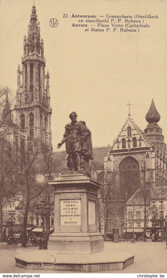 Antwerpen, Groenplaats, Hoofdkerk En Standbeeld P.P.Rubens (pk65453) - Antwerpen