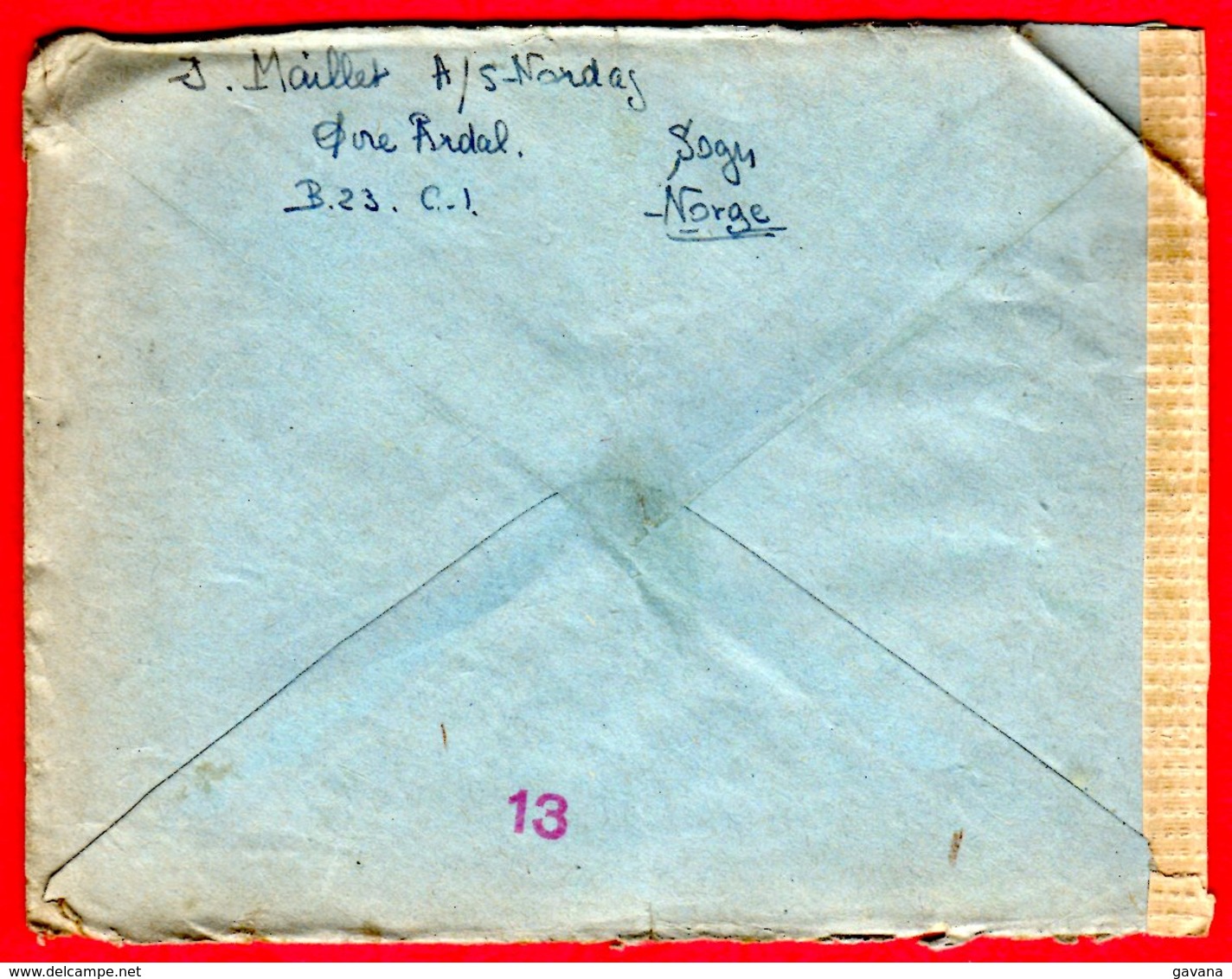 STO En Norvège - Censure Militaire - OVRE-ARDAL Du 26/06/44 - Cartas & Documentos