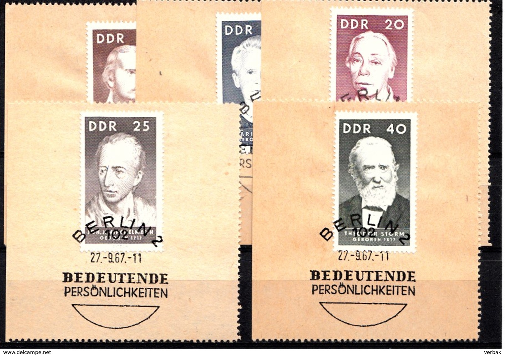 DDR 1967  Mi.nr. 1293-1297 Berühmte Persönlichkeiten  OBLITÉRÉS-USED-GEBRUIKT - Usati