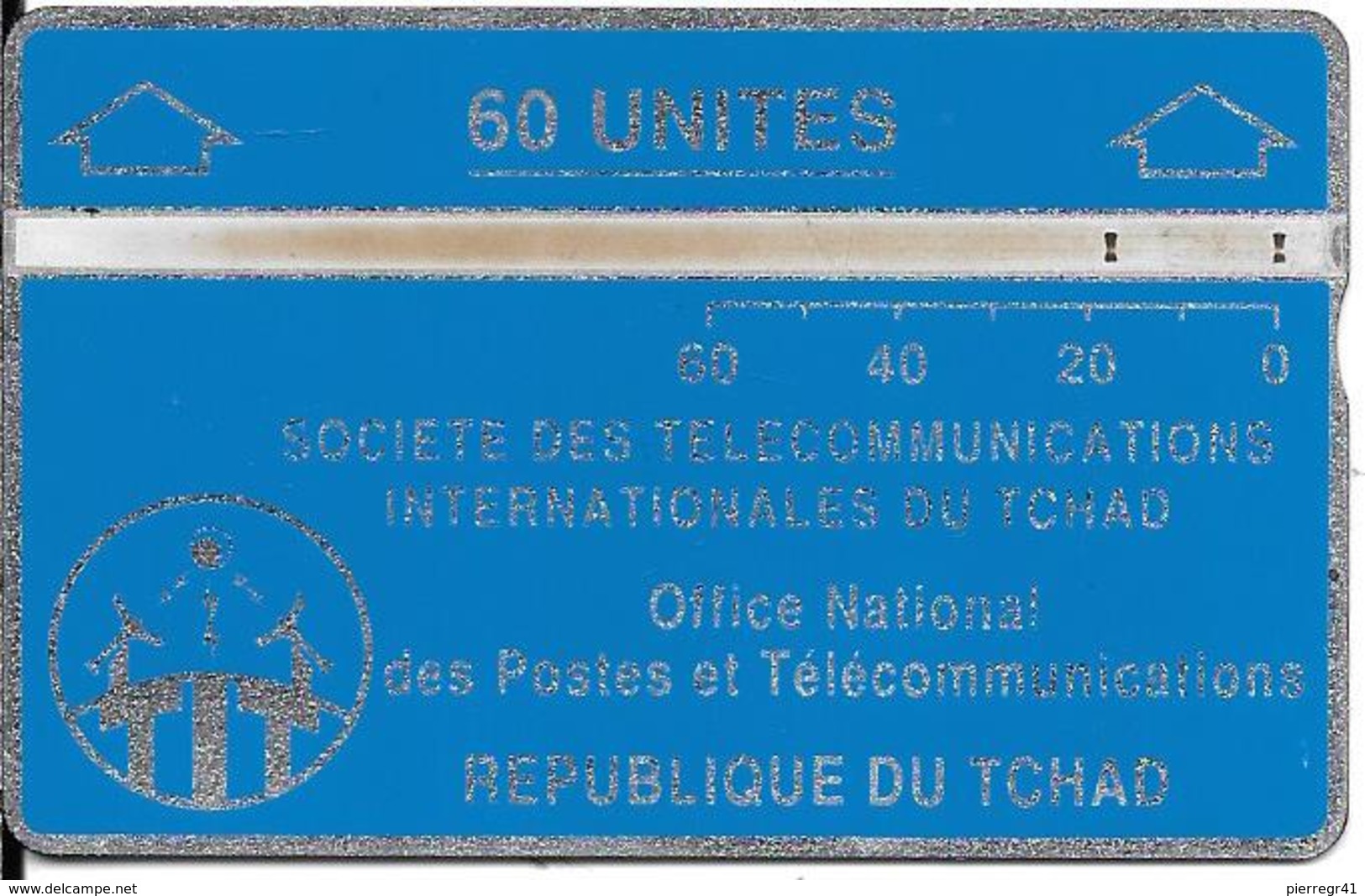 CARTE MAGNETIQUE-TCHAD-60U-BLEU-V° N° En Bas A Droite Inversé 903C13003-BE - Tsjaad