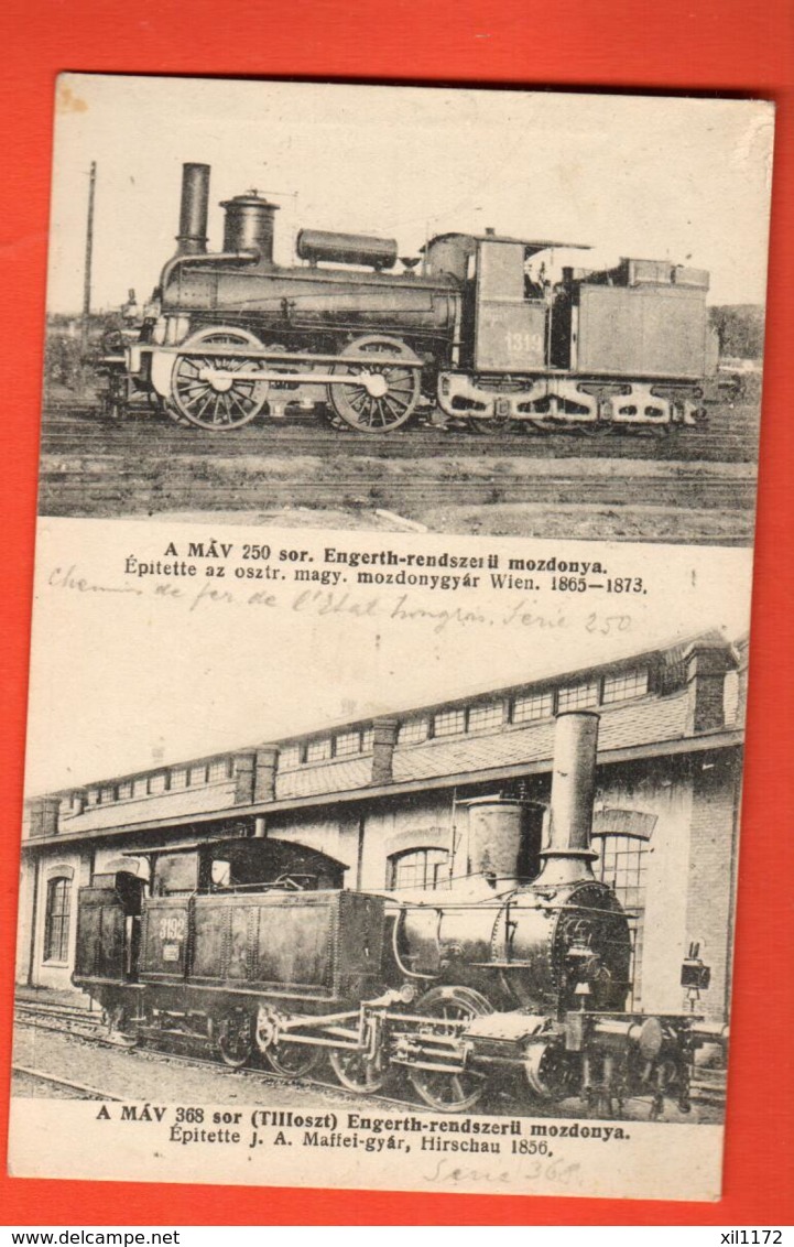 KAK-37 Carte-Photo De Deux Locomotives à Vapeur De Hongrie, Hungaria, Budapest 6523, Non Circulé - Hongrie