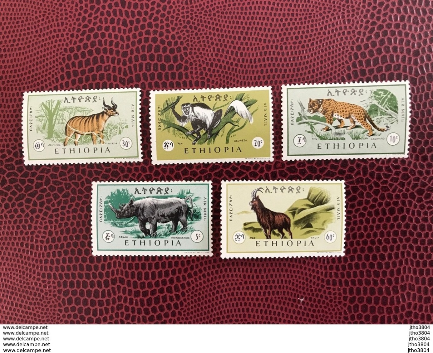 ÉTHIOPIE 1966 Serie Complète De 5v Neuf ** MNH Aerien Airmail A 99 à À 103 Mi 532 A 536 Wildlife Of Ethiopia - Ethiopië