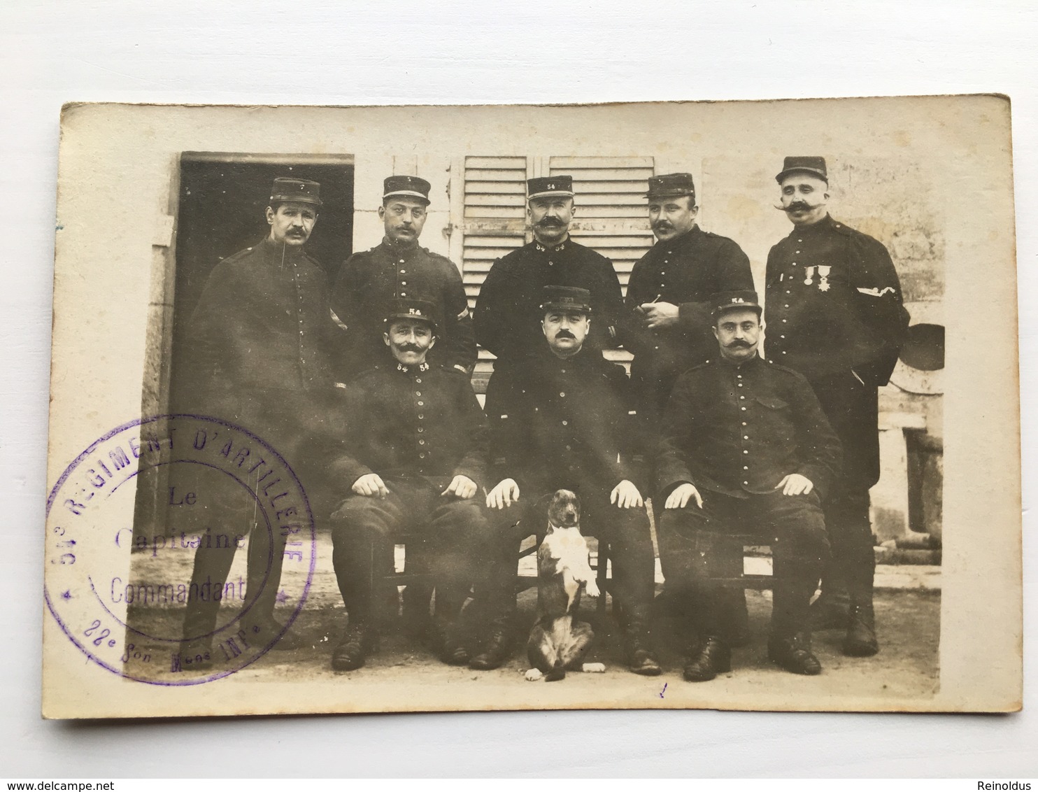 Foto Ak Soldats Francais In Uniform Regiment 54 D’artillerie Chien - Weltkrieg 1914-18