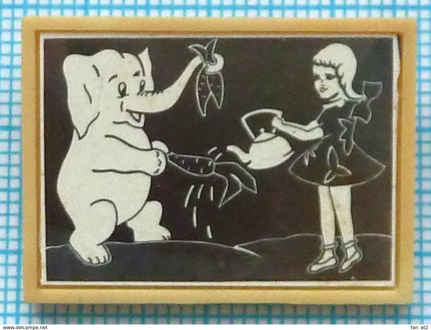 USSR / Badge / Soviet Union / RUSSIA. Cartoon Girl And Elephant. Soyuzmultfilm, 1969 - Animals